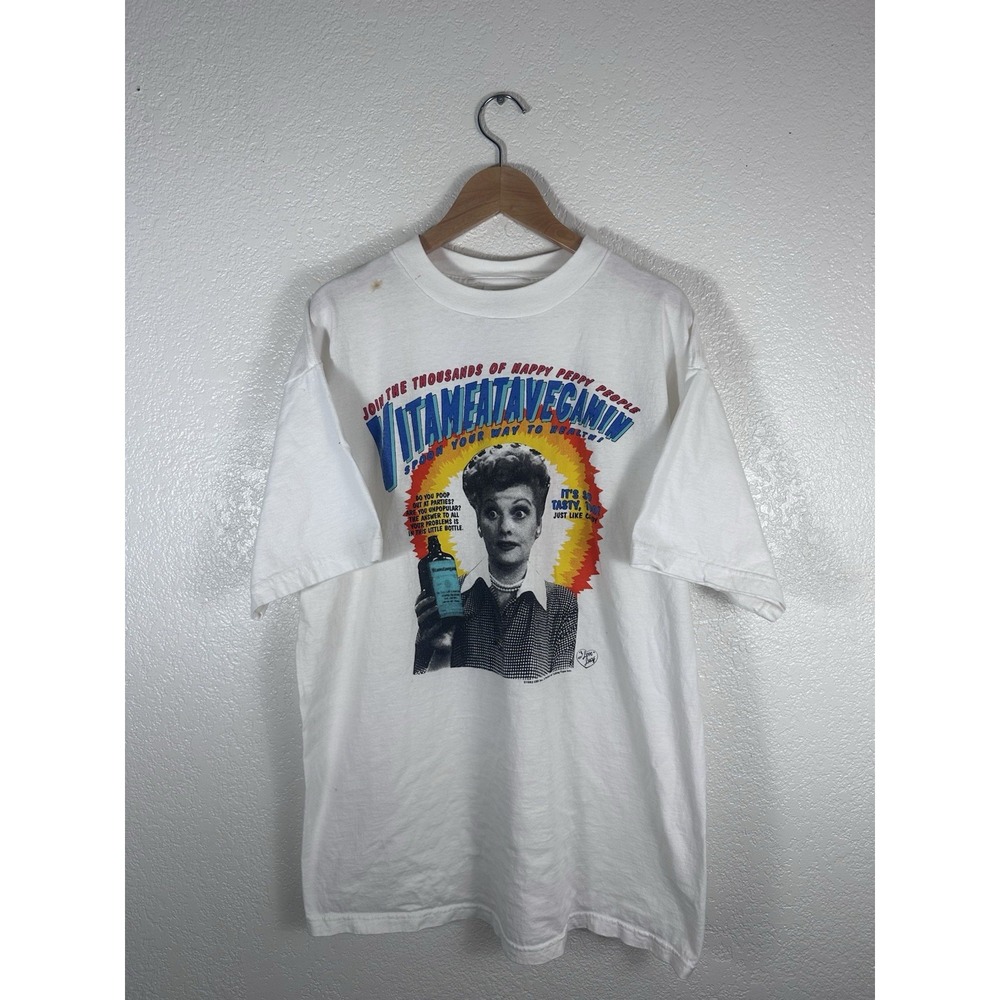 Vintage 1992 I Love Lucy Vitameatavegamin T Shirt Tultex XL 90s TV Promo